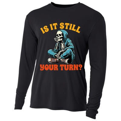Board Game Lover Skeleton Game Night Is It Still Your Turn Cooling Performance Long Sleeve Crew
