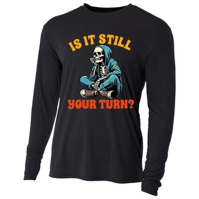 Board Game Lover Skeleton Game Night Is It Still Your Turn Cooling Performance Long Sleeve Crew