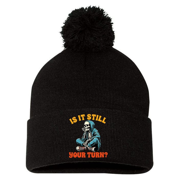 Board Game Lover Skeleton Game Night Is It Still Your Turn Pom Pom 12in Knit Beanie