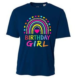 Birthday Girl Leopard Rainbow Birthday Party Family Cooling Performance Crew T-Shirt