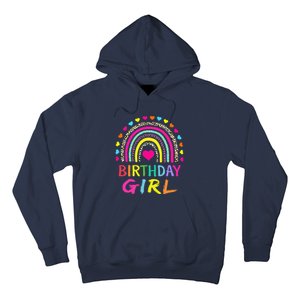 Birthday Girl Leopard Rainbow Birthday Party Family Hoodie