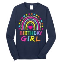 Birthday Girl Leopard Rainbow Birthday Party Family Long Sleeve Shirt