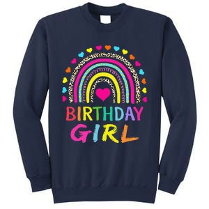 Birthday Girl Leopard Rainbow Birthday Party Family Sweatshirt