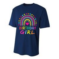 Birthday Girl Leopard Rainbow Birthday Party Family Performance Sprint T-Shirt