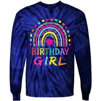 Birthday Girl Leopard Rainbow Birthday Party Family Tie-Dye Long Sleeve Shirt