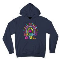 Birthday Girl Leopard Rainbow Birthday Party Family Tall Hoodie