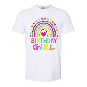 Birthday Girl Leopard Rainbow Birthday Party Family Softstyle CVC T-Shirt