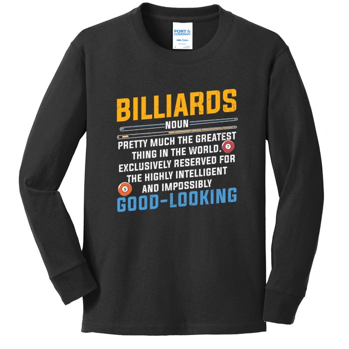 Billiards Good Looking Billiards Dad Gift For Father’s Day Kids Long Sleeve Shirt