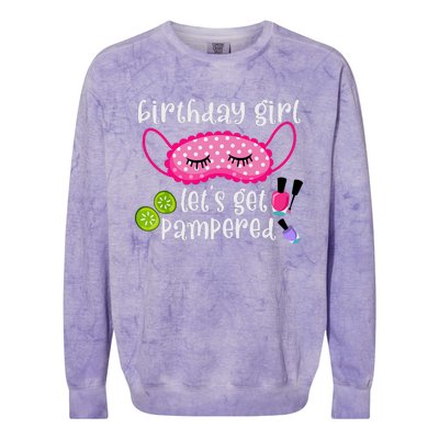 Birthday Girl Lets Get Pampered Girl Spa Day Nail Polish Colorblast Crewneck Sweatshirt