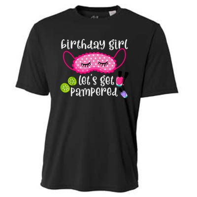 Birthday Girl Lets Get Pampered Girl Spa Day Nail Polish Cooling Performance Crew T-Shirt