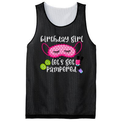 Birthday Girl Lets Get Pampered Girl Spa Day Nail Polish Mesh Reversible Basketball Jersey Tank