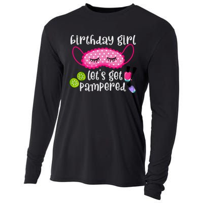 Birthday Girl Lets Get Pampered Girl Spa Day Nail Polish Cooling Performance Long Sleeve Crew