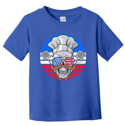 Bbq Grilling Lover Barbecue Patriotic American Flag Meaningful Gift Toddler T-Shirt