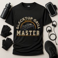 Blacktop Grill Master Griddle Bbq Stone Chef Cooling Performance Crew T-Shirt