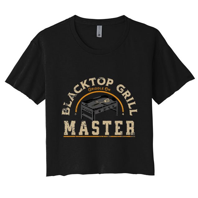 Blacktop Grill Master Griddle Bbq Stone Chef Women's Crop Top Tee