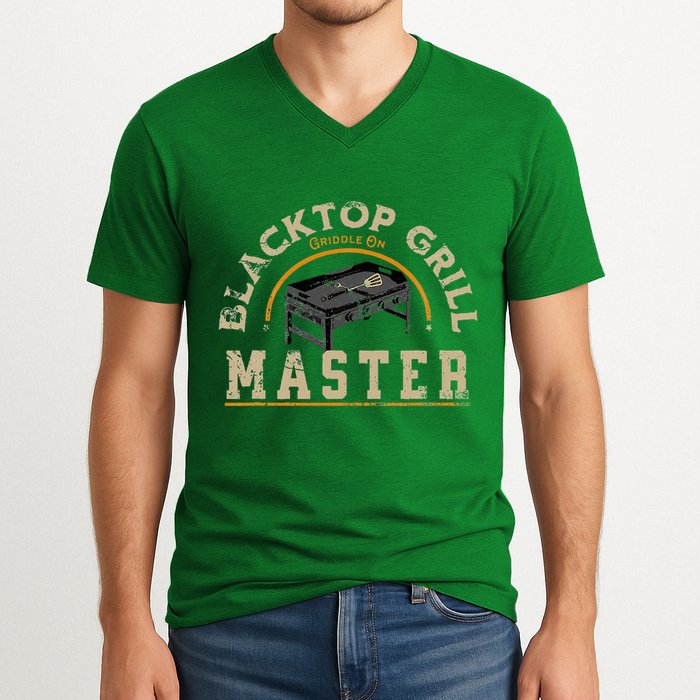 Blacktop Grill Master Griddle Bbq Stone Chef V-Neck T-Shirt