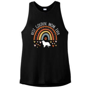 Best Golden Mom Ever Rainbow Funny Gift Golden Retriever Mama Gift Ladies PosiCharge Tri-Blend Wicking Tank