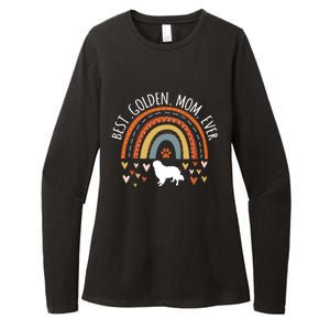 Best Golden Mom Ever Rainbow Funny Gift Golden Retriever Mama Gift Womens CVC Long Sleeve Shirt