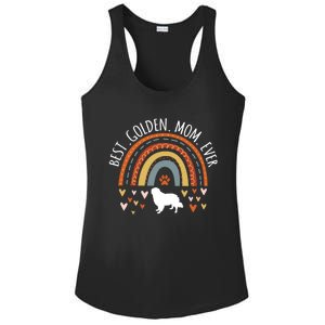 Best Golden Mom Ever Rainbow Funny Gift Golden Retriever Mama Gift Ladies PosiCharge Competitor Racerback Tank