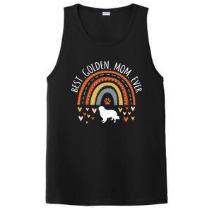 Best Golden Mom Ever Rainbow Funny Gift Golden Retriever Mama Gift PosiCharge Competitor Tank