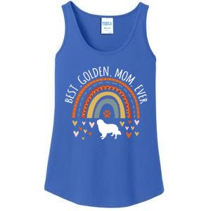 Best Golden Mom Ever Rainbow Funny Gift Golden Retriever Mama Gift Ladies Essential Tank