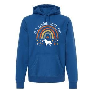 Best Golden Mom Ever Rainbow Funny Gift Golden Retriever Mama Gift Premium Hoodie