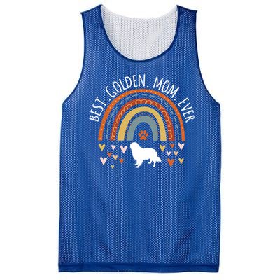 Best Golden Mom Ever Rainbow Funny Gift Golden Retriever Mama Gift Mesh Reversible Basketball Jersey Tank