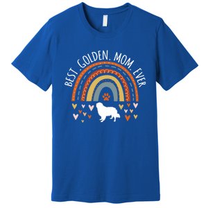 Best Golden Mom Ever Rainbow Funny Gift Golden Retriever Mama Gift Premium T-Shirt