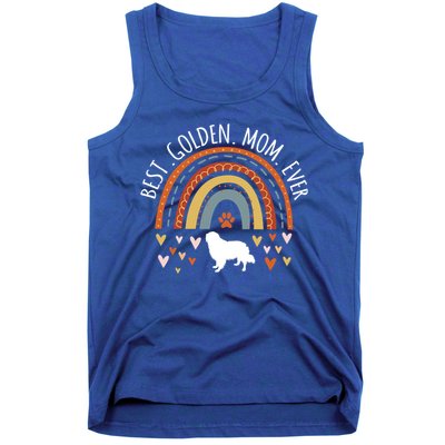 Best Golden Mom Ever Rainbow Funny Gift Golden Retriever Mama Gift Tank Top