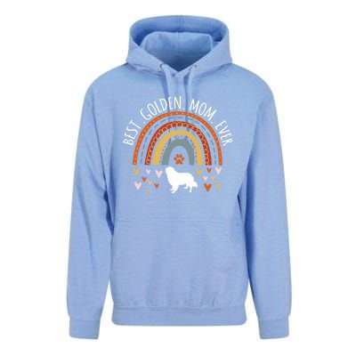 Best Golden Mom Ever Rainbow Funny Gift Golden Retriever Mama Gift Unisex Surf Hoodie