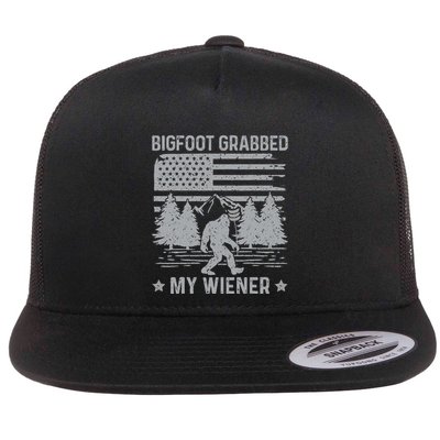 Bigfoot Grabbed My Wiener Bigfoot Steal My Wiener Flat Bill Trucker Hat