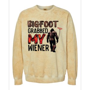 Bigfoot Grabbed My Wiener Colorblast Crewneck Sweatshirt