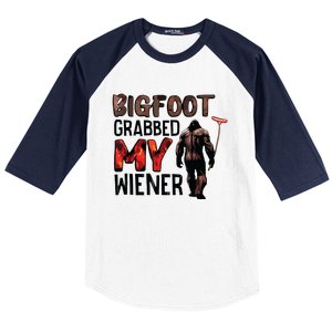 Bigfoot Grabbed My Wiener Baseball Sleeve Shirt