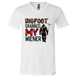 Bigfoot Grabbed My Wiener V-Neck T-Shirt