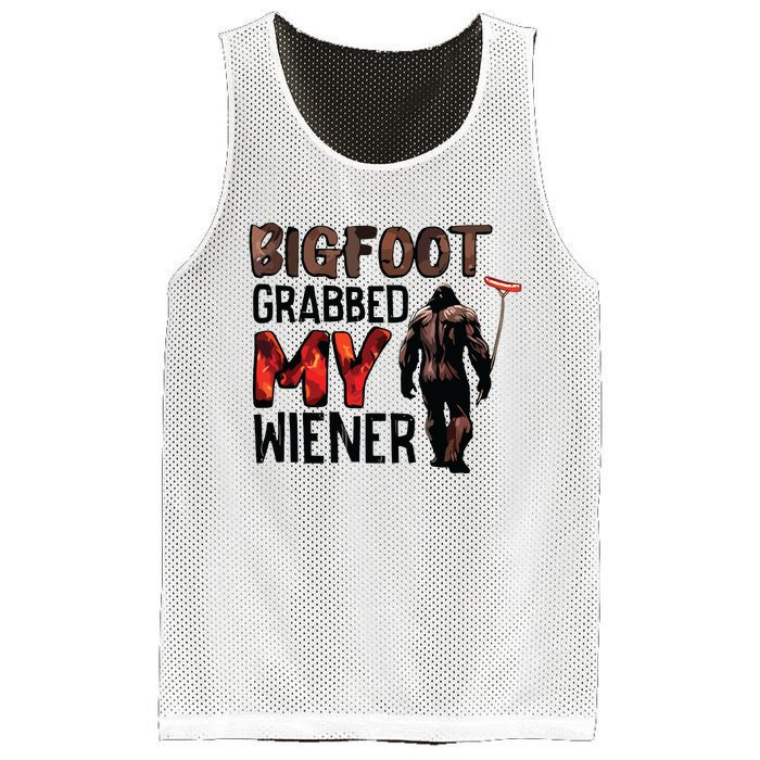 Bigfoot Grabbed My Wiener Mesh Reversible Basketball Jersey Tank