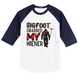 Bigfoot Grabbed My Wiener Baseball Sleeve Shirt