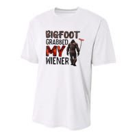 Bigfoot Grabbed My Wiener Youth Performance Sprint T-Shirt