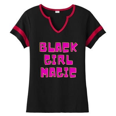 Black Girl Magic Retro Ladies Halftime Notch Neck Tee