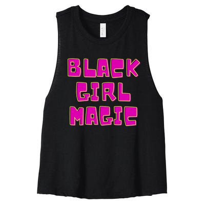 Black Girl Magic Retro Women's Racerback Cropped Tank