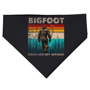 Bigfoot Grabbed My Wiener Funny Sausage Sasquatch Believers USA-Made Doggie Bandana