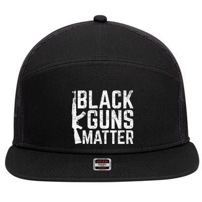Black Guns Matter Quote Ak 47 Picture 7 Panel Mesh Trucker Snapback Hat