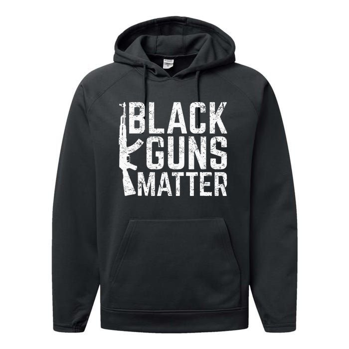 Black Guns Matter Quote Ak 47 Picture Performance Fleece Hoodie