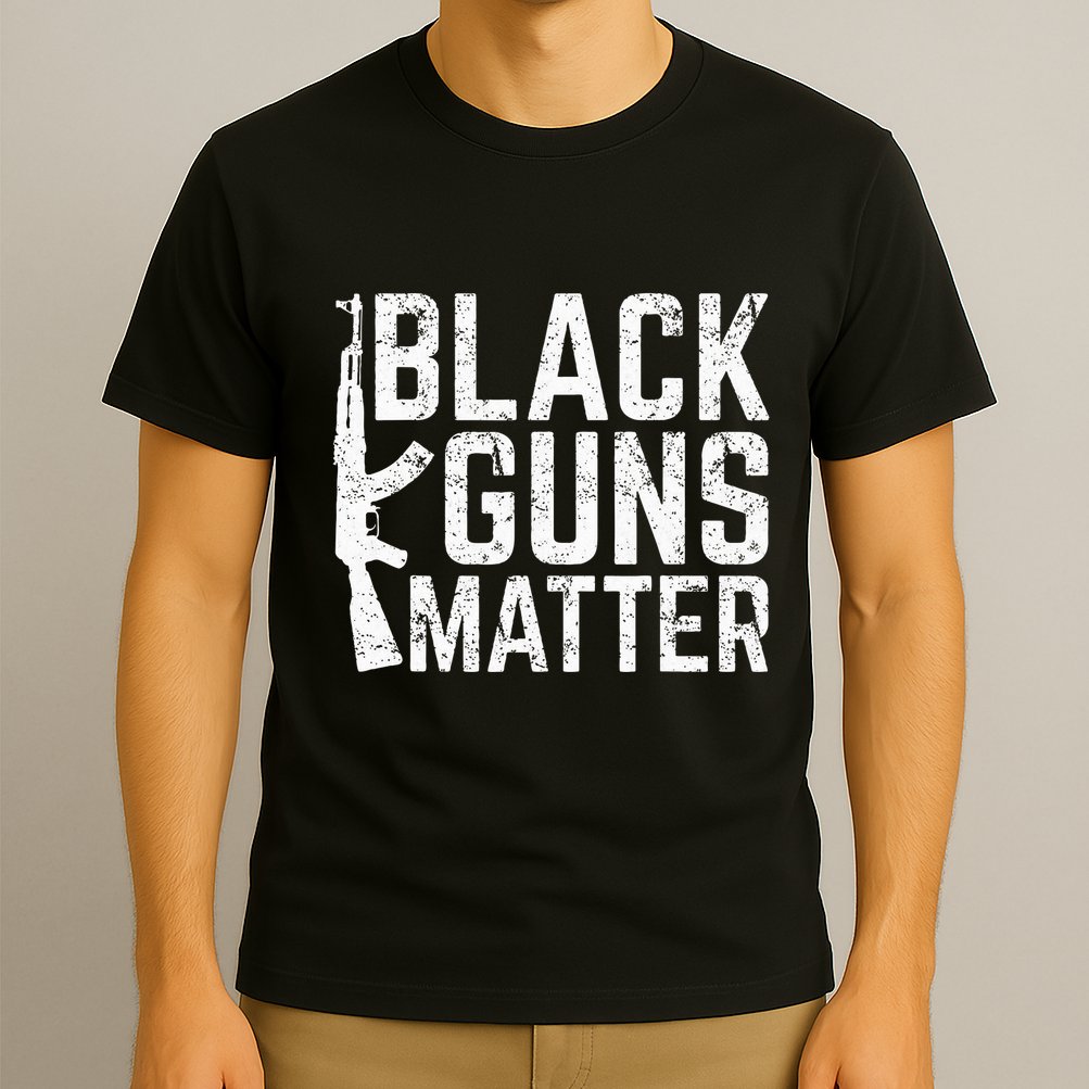 Black Guns Matter Quote Ak 47 Picture T-Shirt