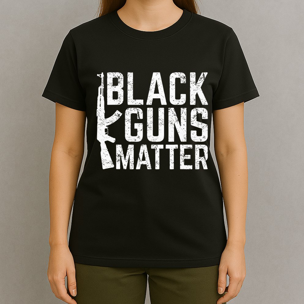 Black Guns Matter Quote Ak 47 Picture T-Shirt