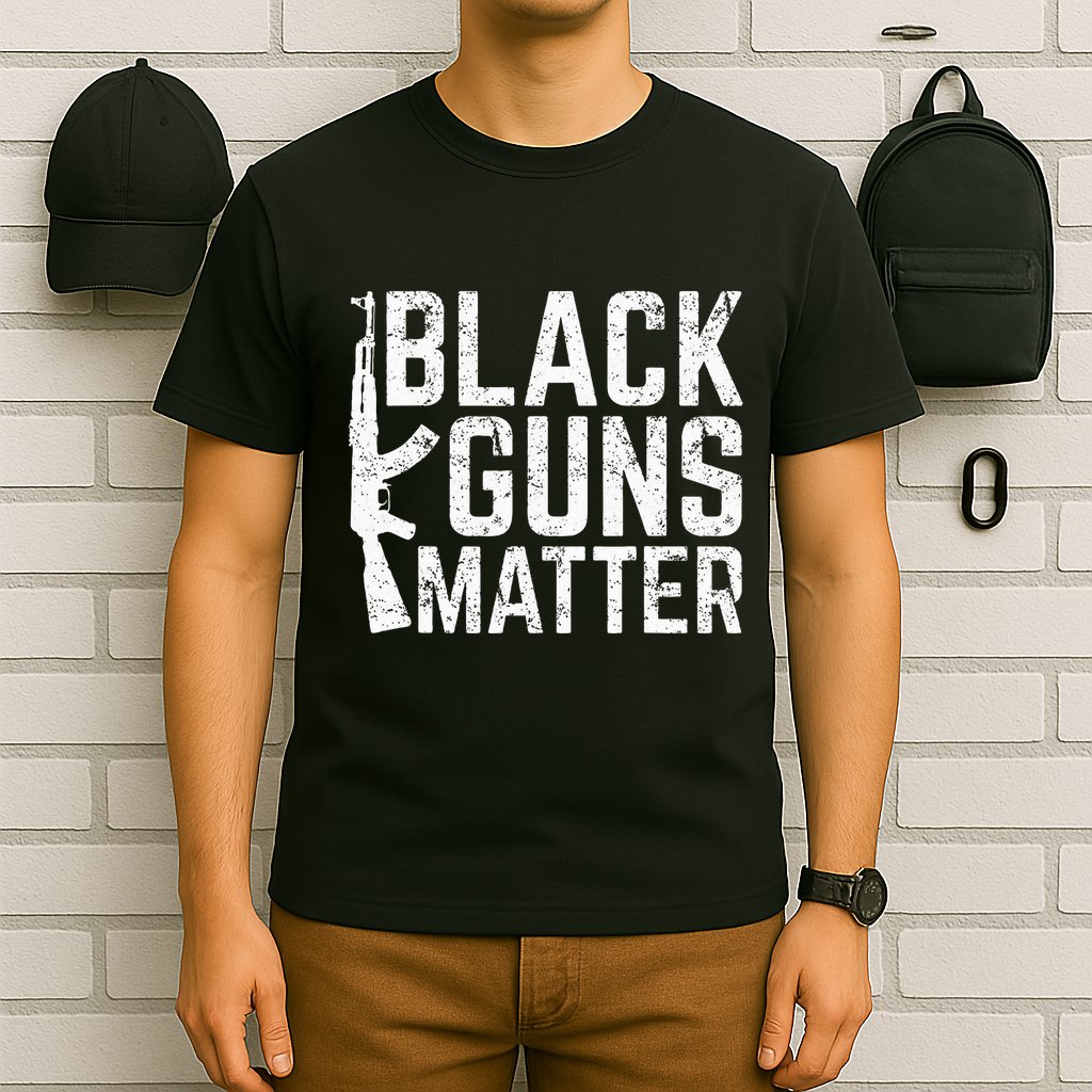 Black Guns Matter Quote Ak 47 Picture T-Shirt