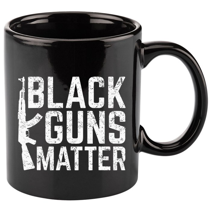 Black Guns Matter Quote Ak 47 Picture 11oz C Handle Ceramic Mug