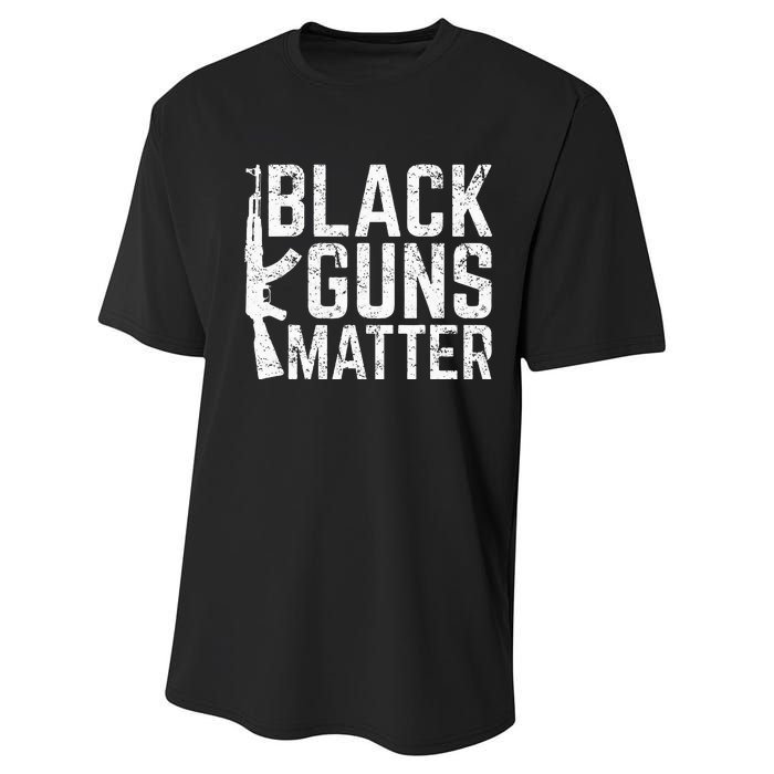 Black Guns Matter Quote Ak 47 Picture Performance Sprint T-Shirt