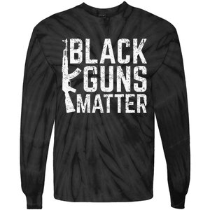 Black Guns Matter Quote Ak 47 Picture Tie-Dye Long Sleeve Shirt