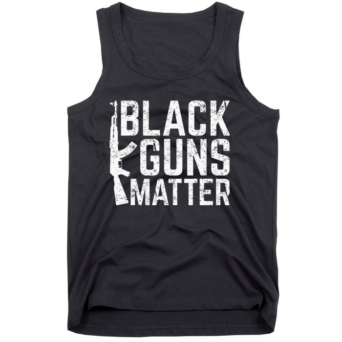 Black Guns Matter Quote Ak 47 Picture Tank Top