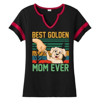 Best Golden Mom Ever Ladies Halftime Notch Neck Tee